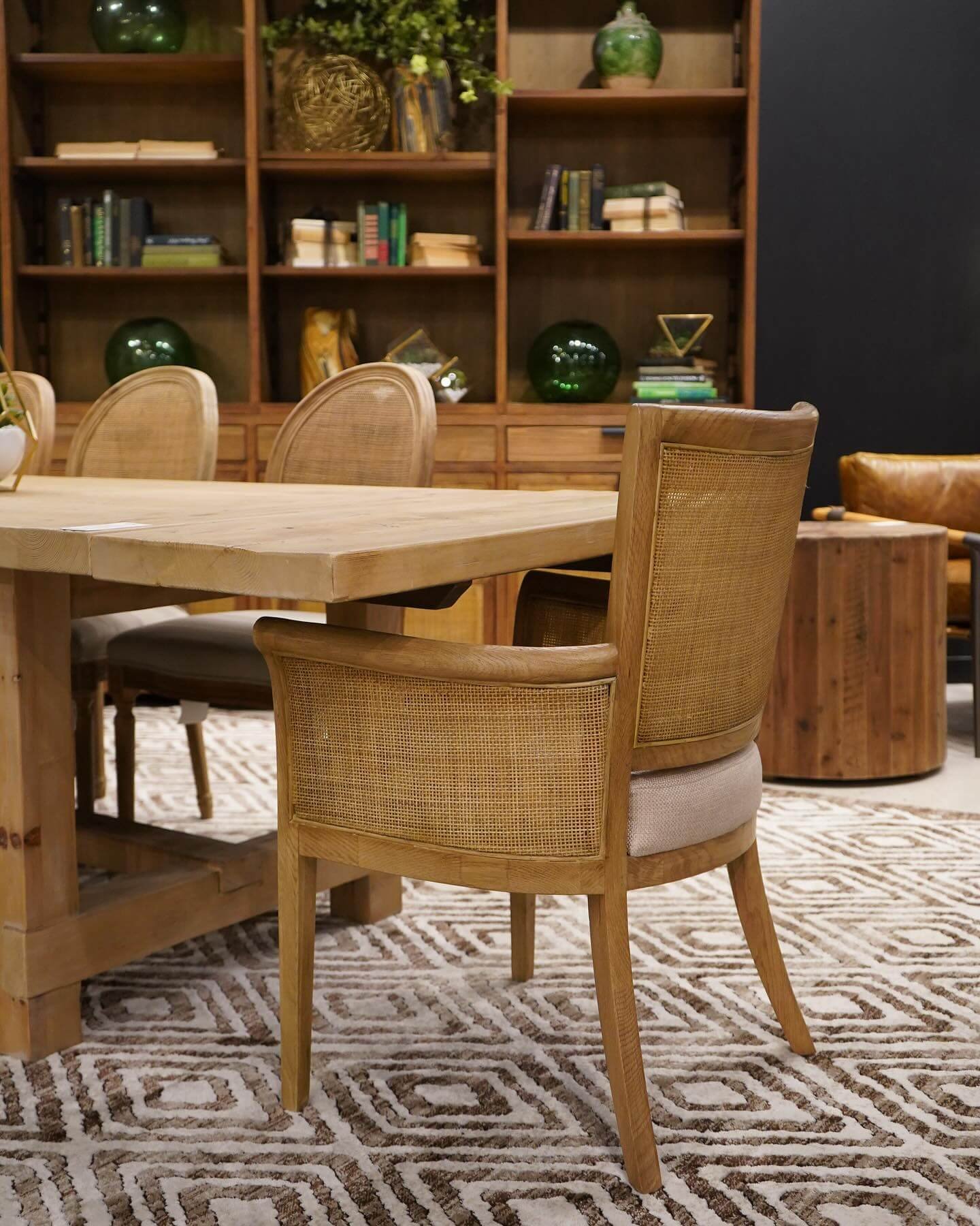 Rattan and Natural Wood Dining Chairs for Dining Room Chair