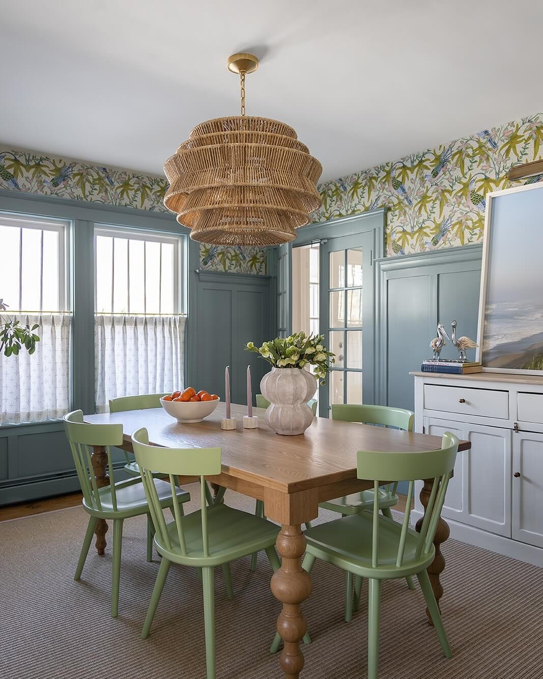 Bohemian Charm with Dining Room Table Centerpiece