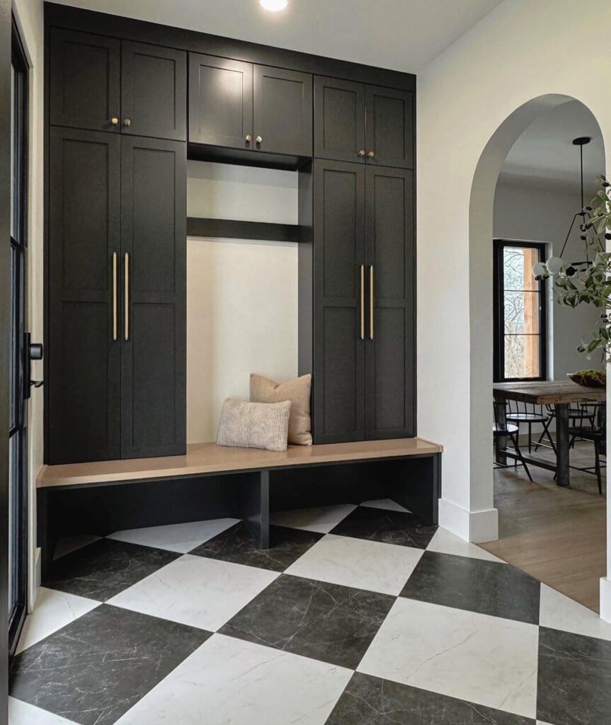 2. Bold and Modern with Matte Black Cabinets