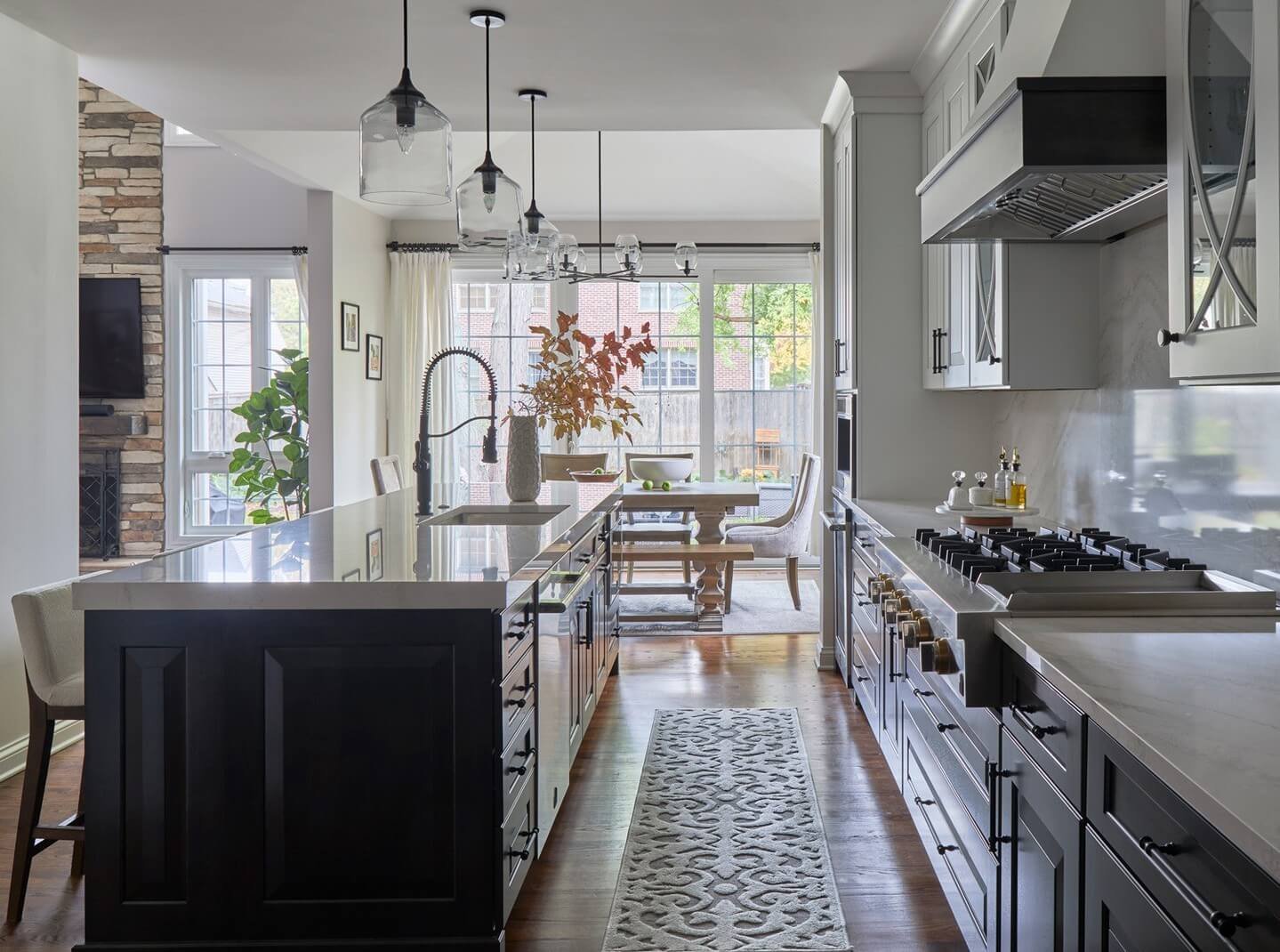 Dark Cabinet Drama With Traditional Style Kitchen