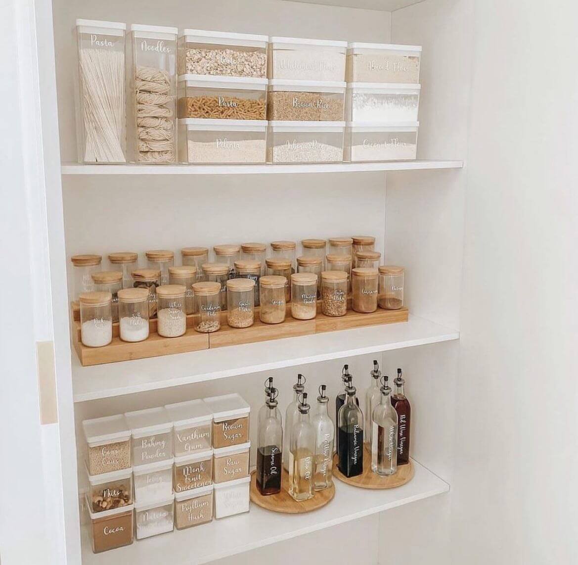 Pantry Organization with Chic, Neutral Color Scheme