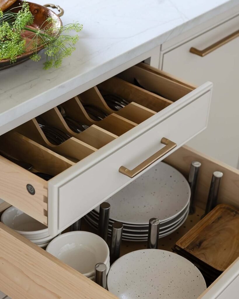 20. Split Level Plate and Cutlery Drawers