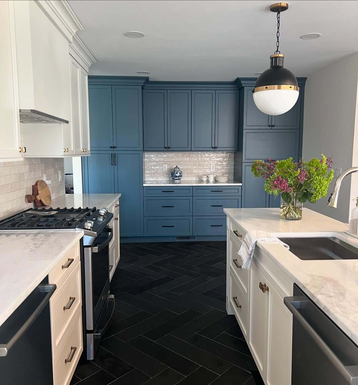 Navy and Ivory Palette for Traditional Style Kitchen
