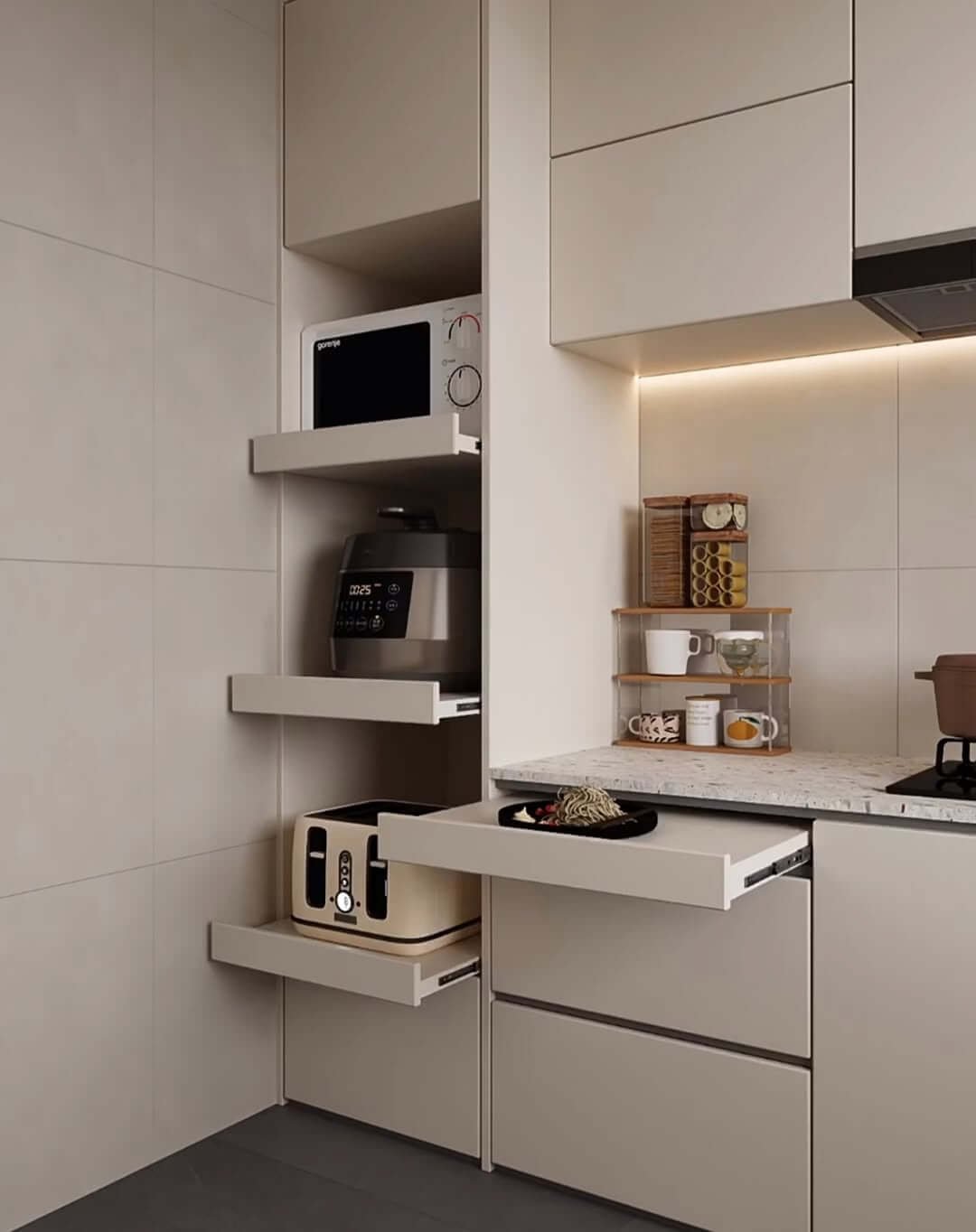 Appliance Shelves for Kitchen Cabinet Storage Ideas