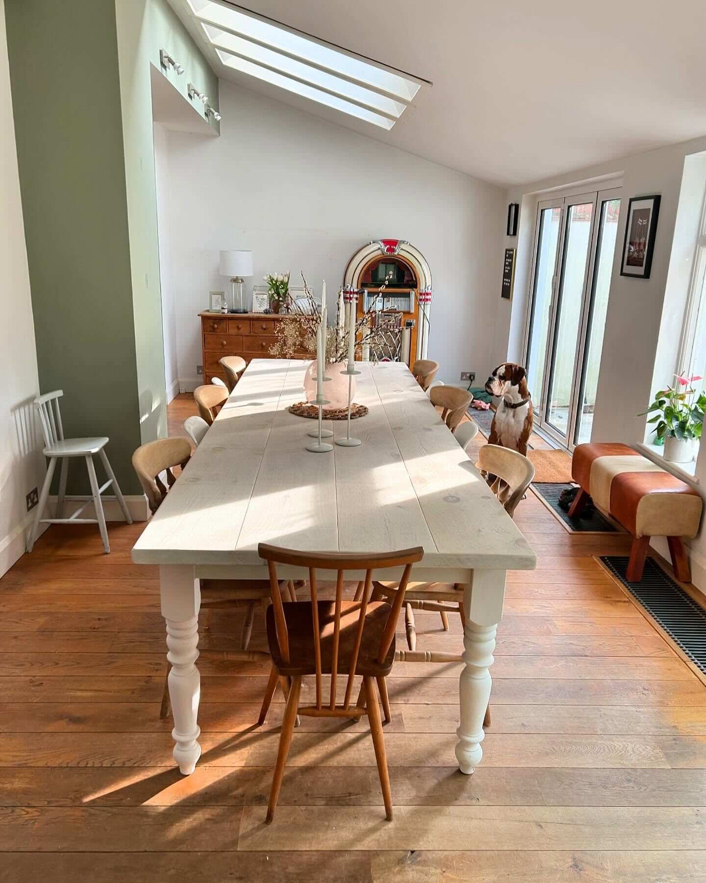 Natural Light and Simple Elegance Dining Room Table Centerpiece
