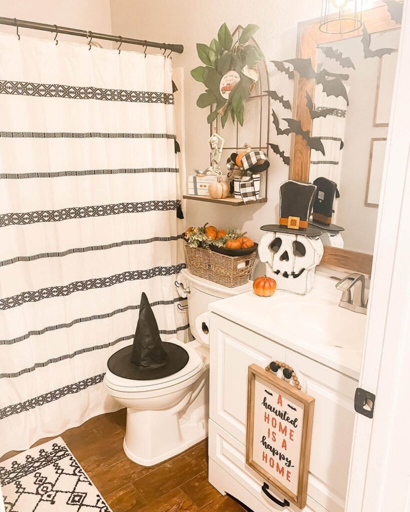  Fall Bathroom Decor Halloween-Themed Fall Bathroom