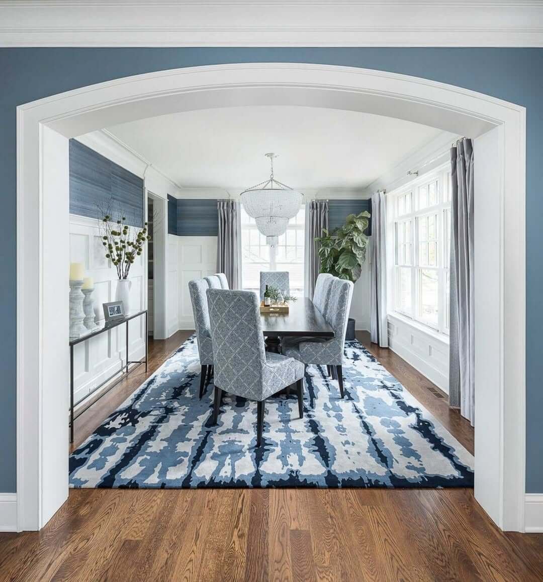 Layered Blues for Dining Room Paint Color Ideas