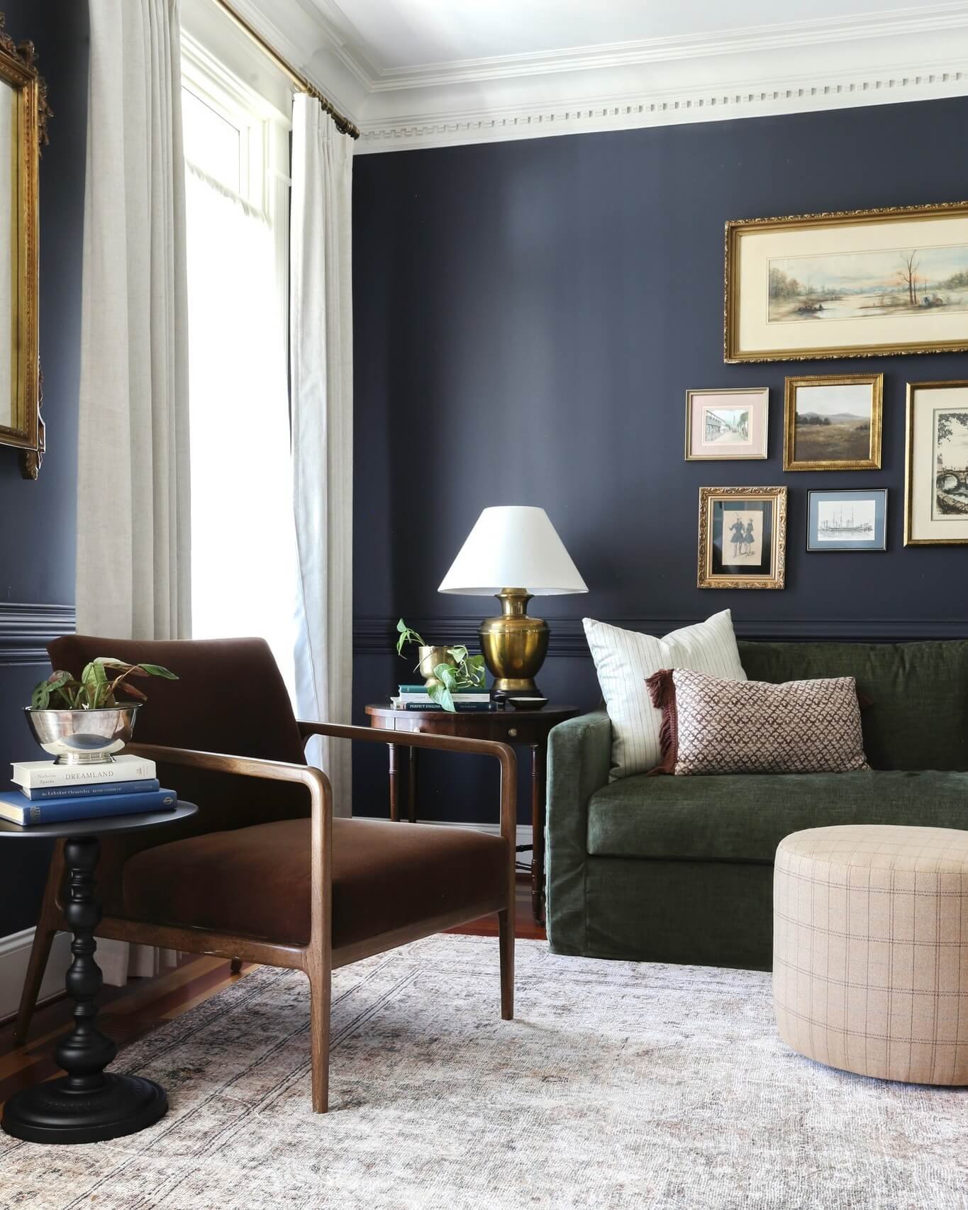 Moody Blues and Vintage Frames Moody Living Room