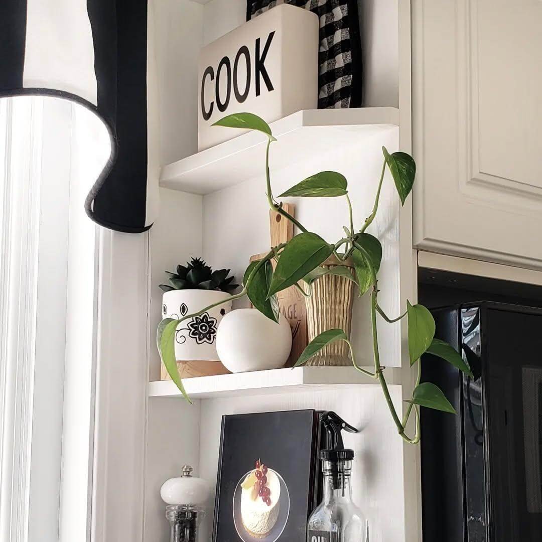Open Shelving and Rolling Carts with Kitchen Corner Cabinet