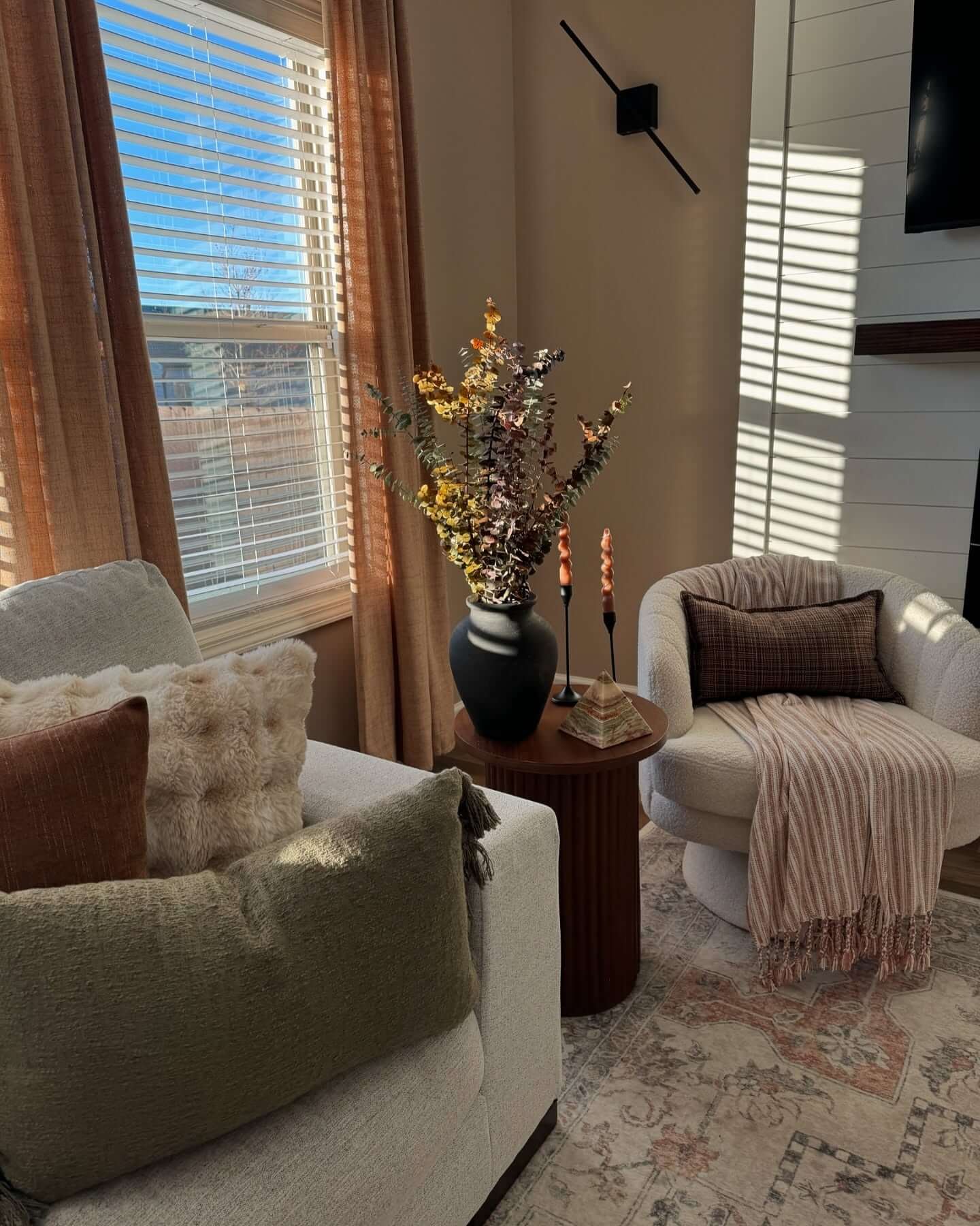 Soft, Cozy Comfort with Moody Living Room