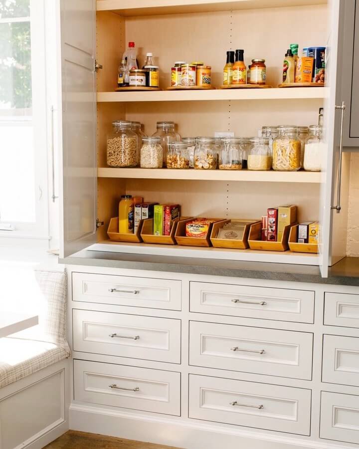 Pantry Organization with Cabinet Pantry