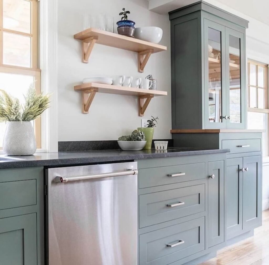 Above Kitchen Cabinet Decor Natural Elements for a Soft Organic Feel