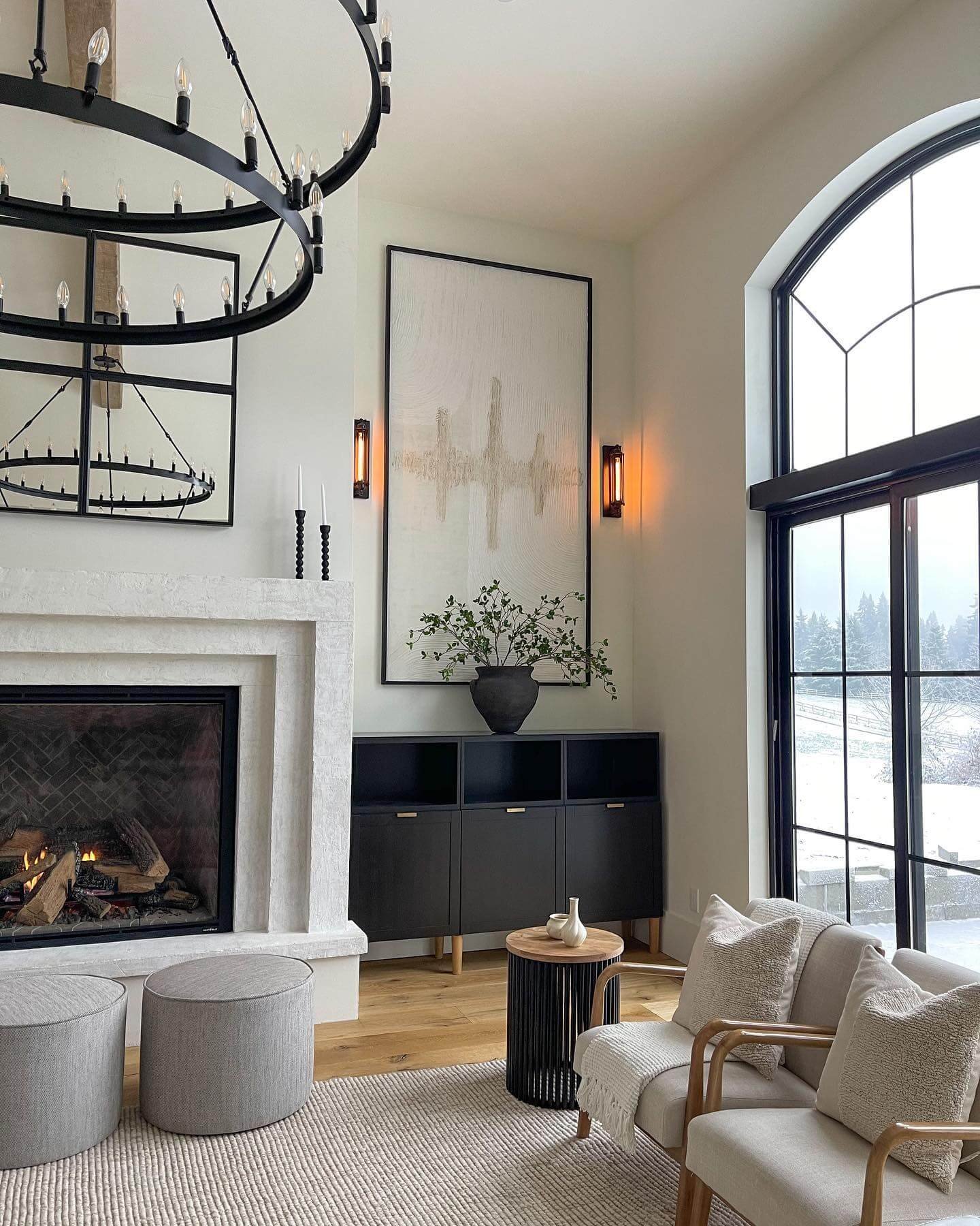 Fireplace and Minimalist Boho Accents
