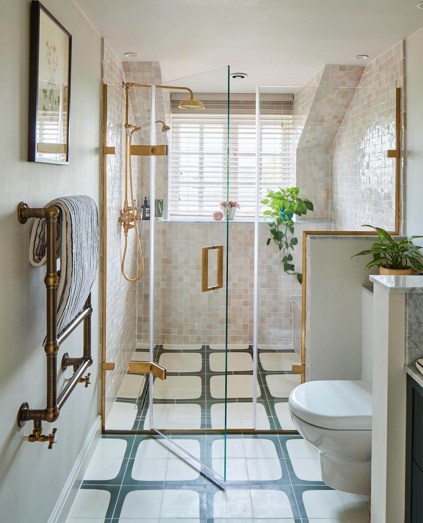 Retro Revival with Brass and Patterned Tile