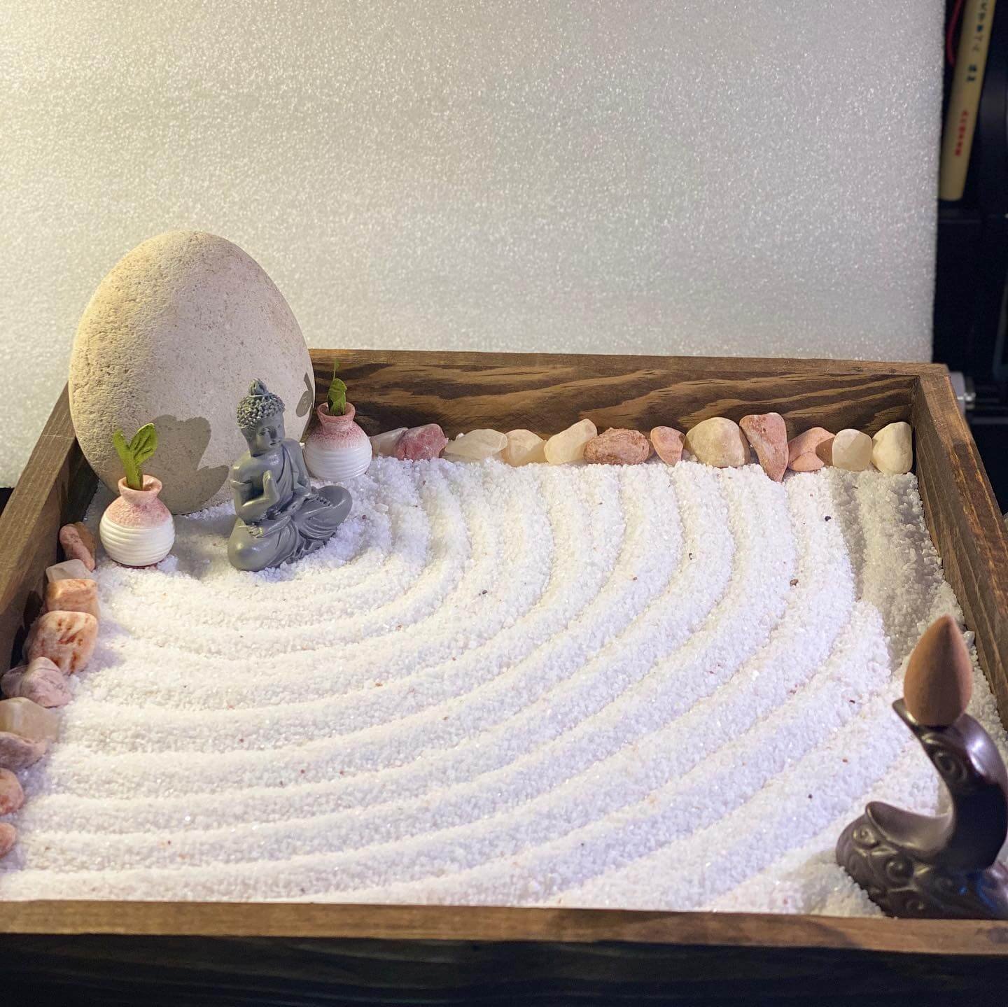 Miniature Zen Gardens with Buddha-Inspired Zen Tray
