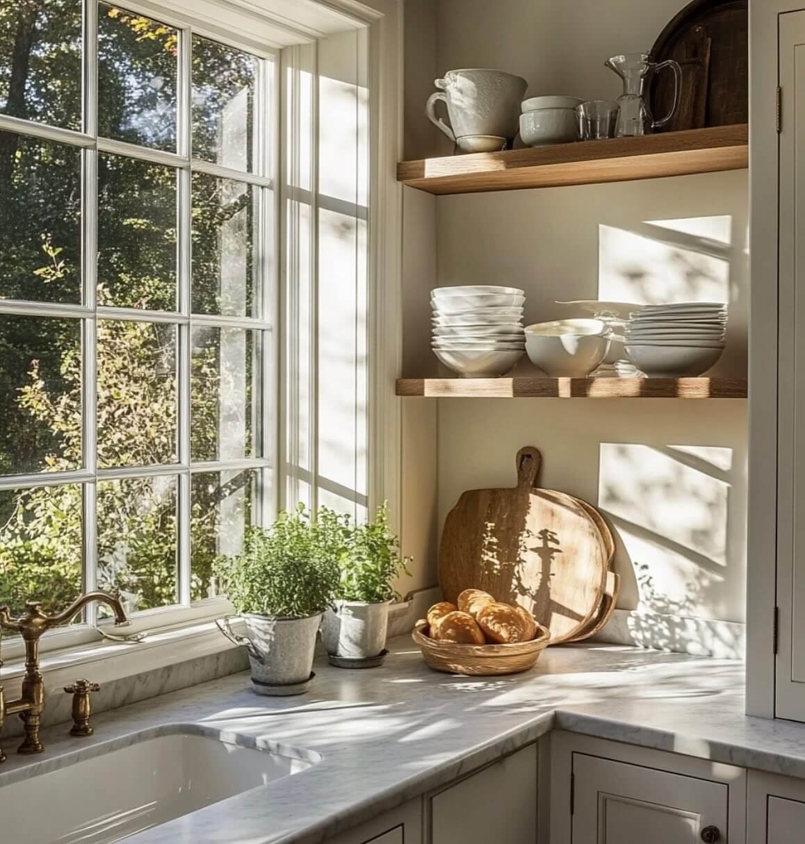 Floating Corner Shelves for Kitchen Corner Cabinet