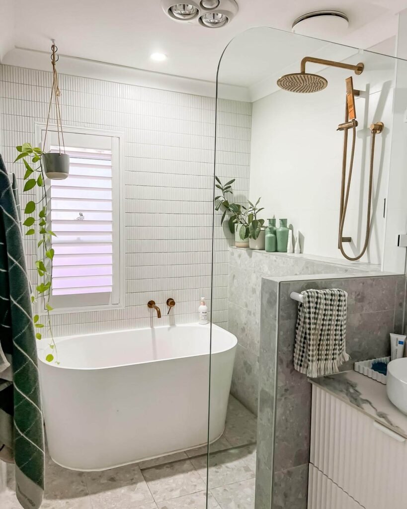 5. Compact Serenity with Warm Brass Accents