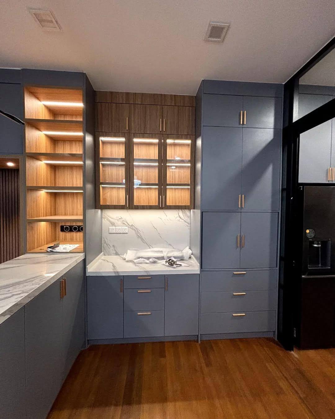 Built-In Lighting to Showcase and Organize for Kitchen Cabinet Storage Ideas