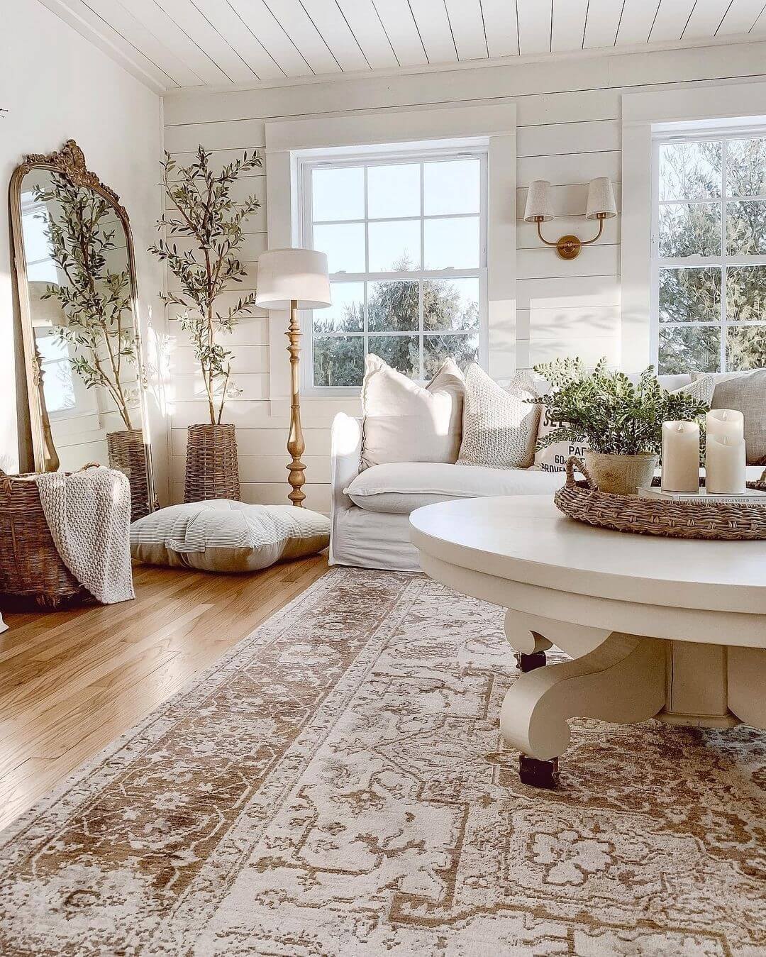 Bright and Airy Boho Farmhouse Living Room