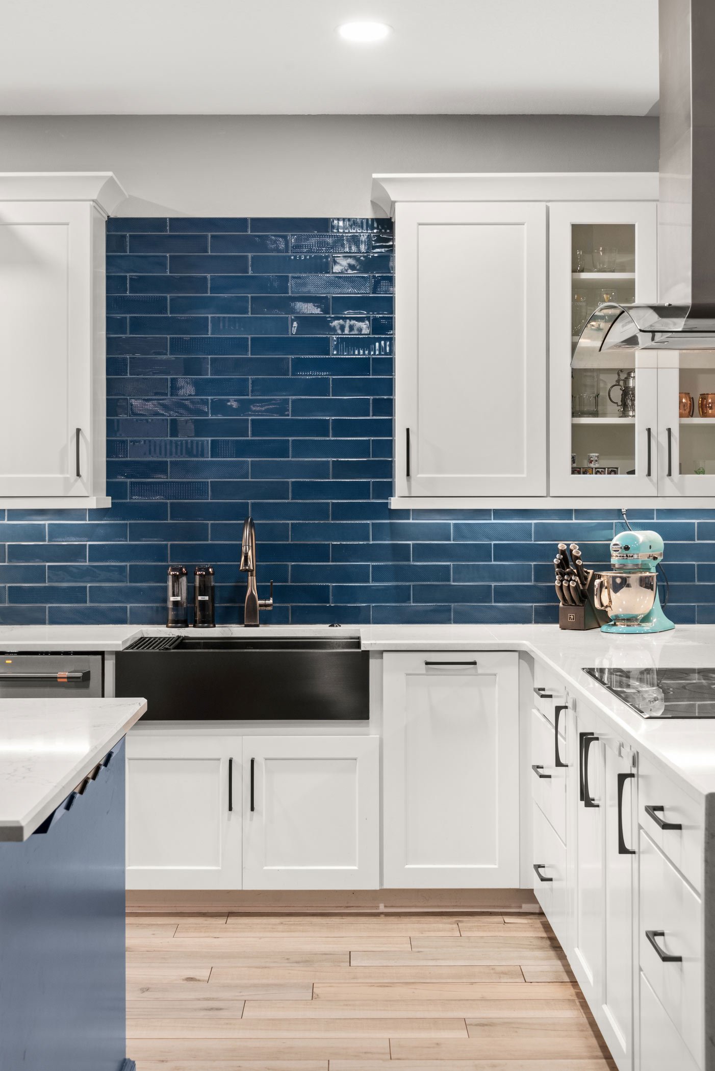 18 Bold Blue Kitchen Backsplash Ideas to Freshen Up Your Cooking Space! - 18. Layered Blues for Depth