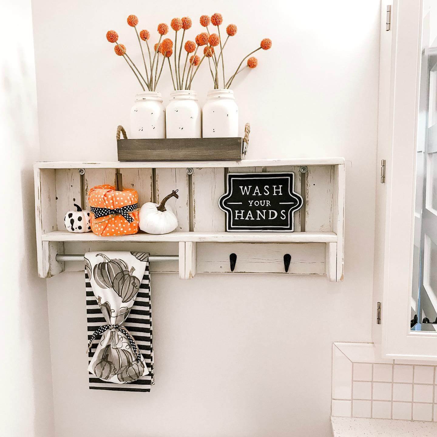 Fall Bathroom Decor Fabric Pumpkins and Playful Textiles