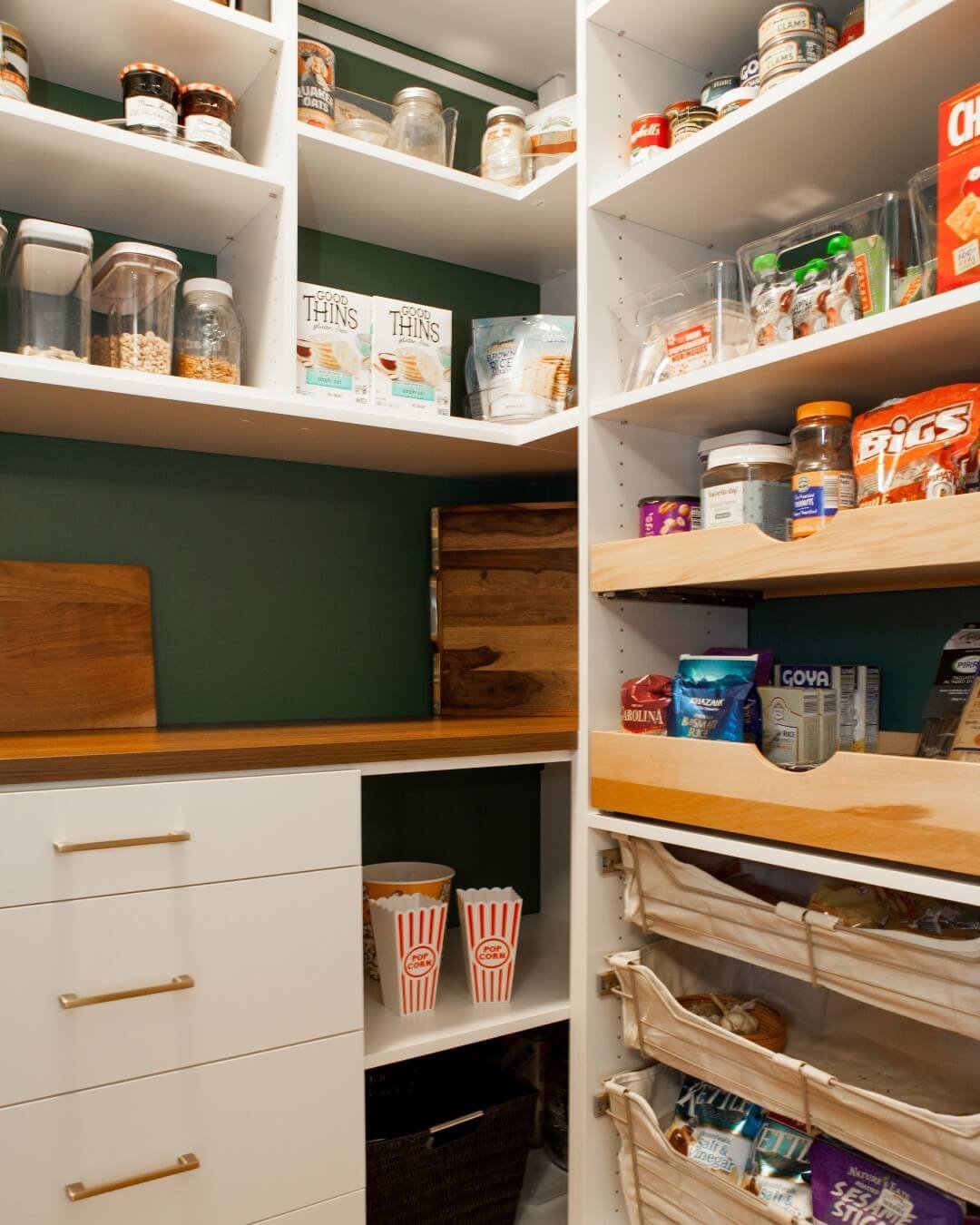 Pantry Organization with Utilize Pull-Out Bins for Easy Access