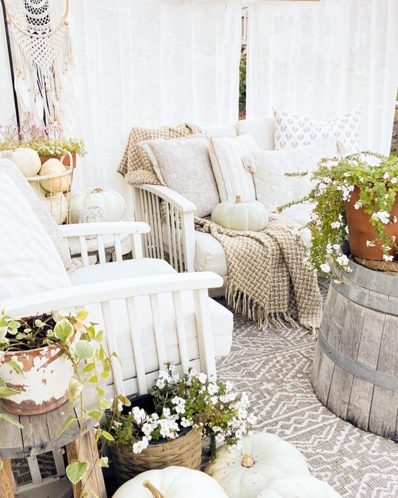 7. Boho Fall Retreat with Neutrals and Soft Textures
