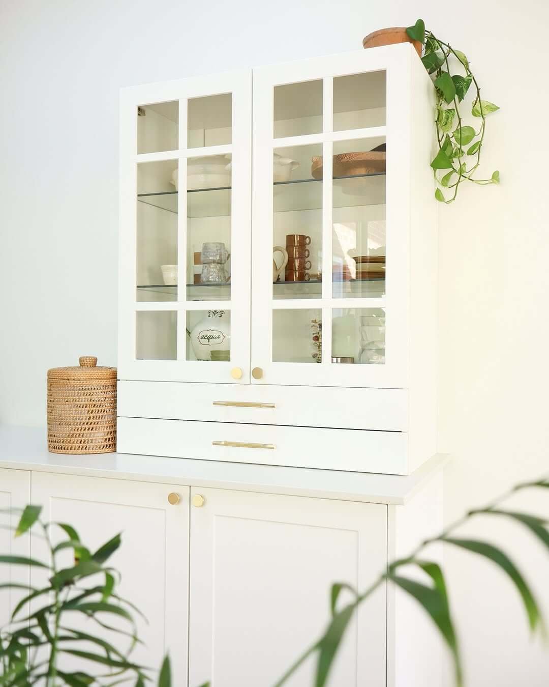 Glass-Front Cabinets Kitchen Cabinet Storage Ideas