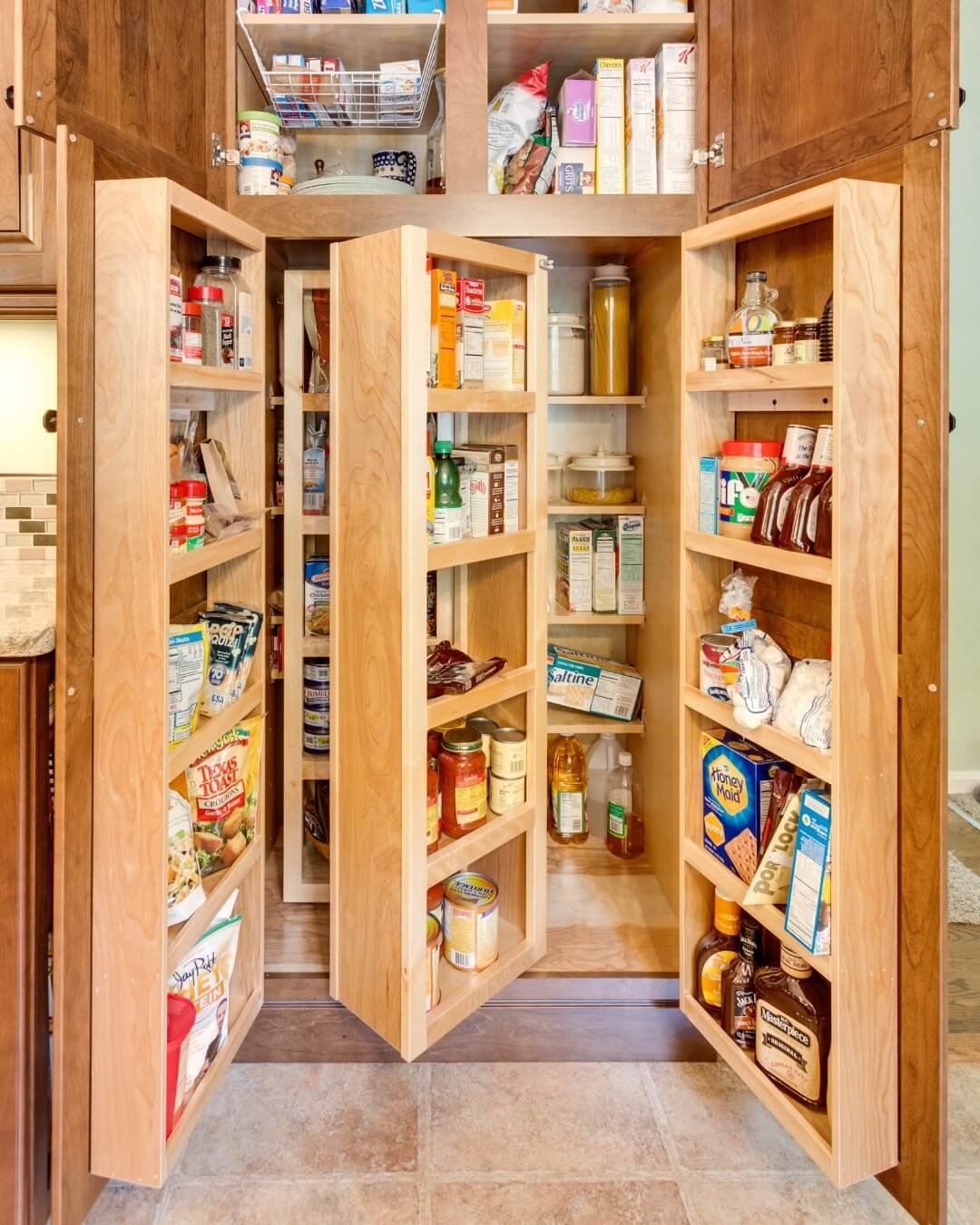 Pantry Organization with Advantage of Cabinet Door Space