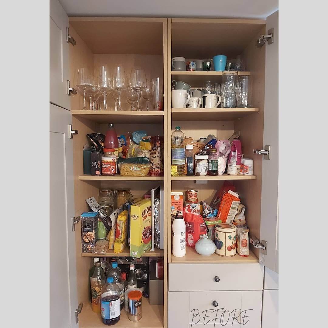 Realistic “Before” Snapshot Kitchen Cupboard Organization Hacks 