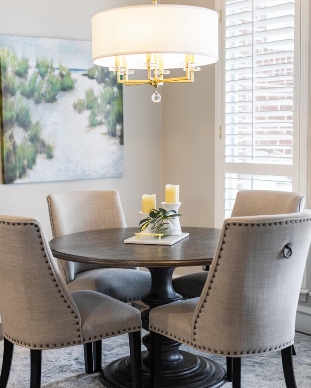 Classic Linen Upholstered Chairs with Dining Room Chair