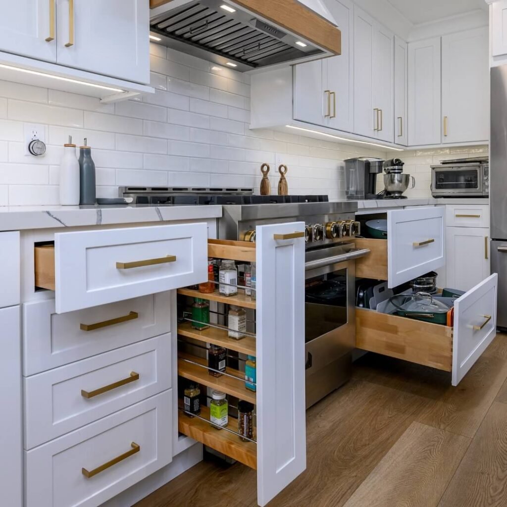 9. Pull Out Shelves for Narrow Cabinets