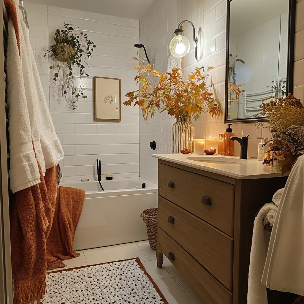 25 Cozy Fall Bathroom Decor Ideas That Will Make You Fall in Love with Your Space! - Warm Neutrals