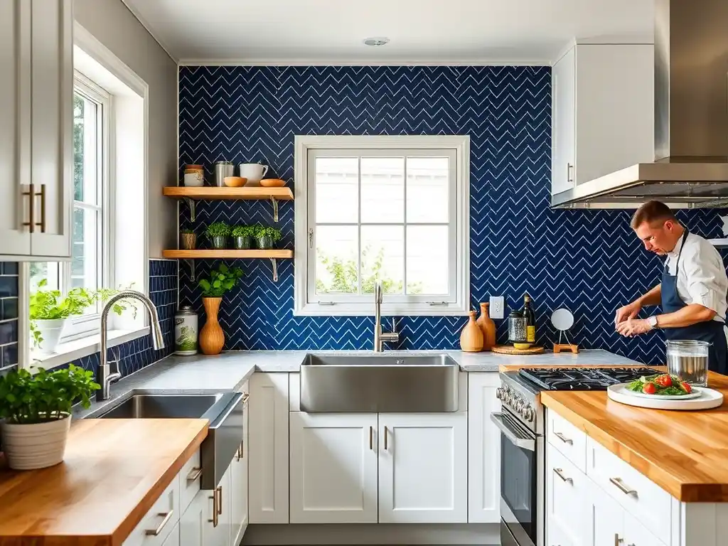 Bold Blue Kitchen Backsplash Ideas