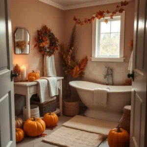 Cozy & Stylish Fall Bathroom