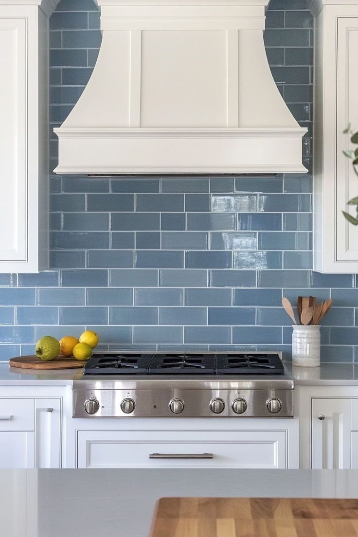 18 Bold Blue Kitchen Backsplash Ideas to Freshen Up Your Cooking Space! - 2. Bold Subway Tile Revolution