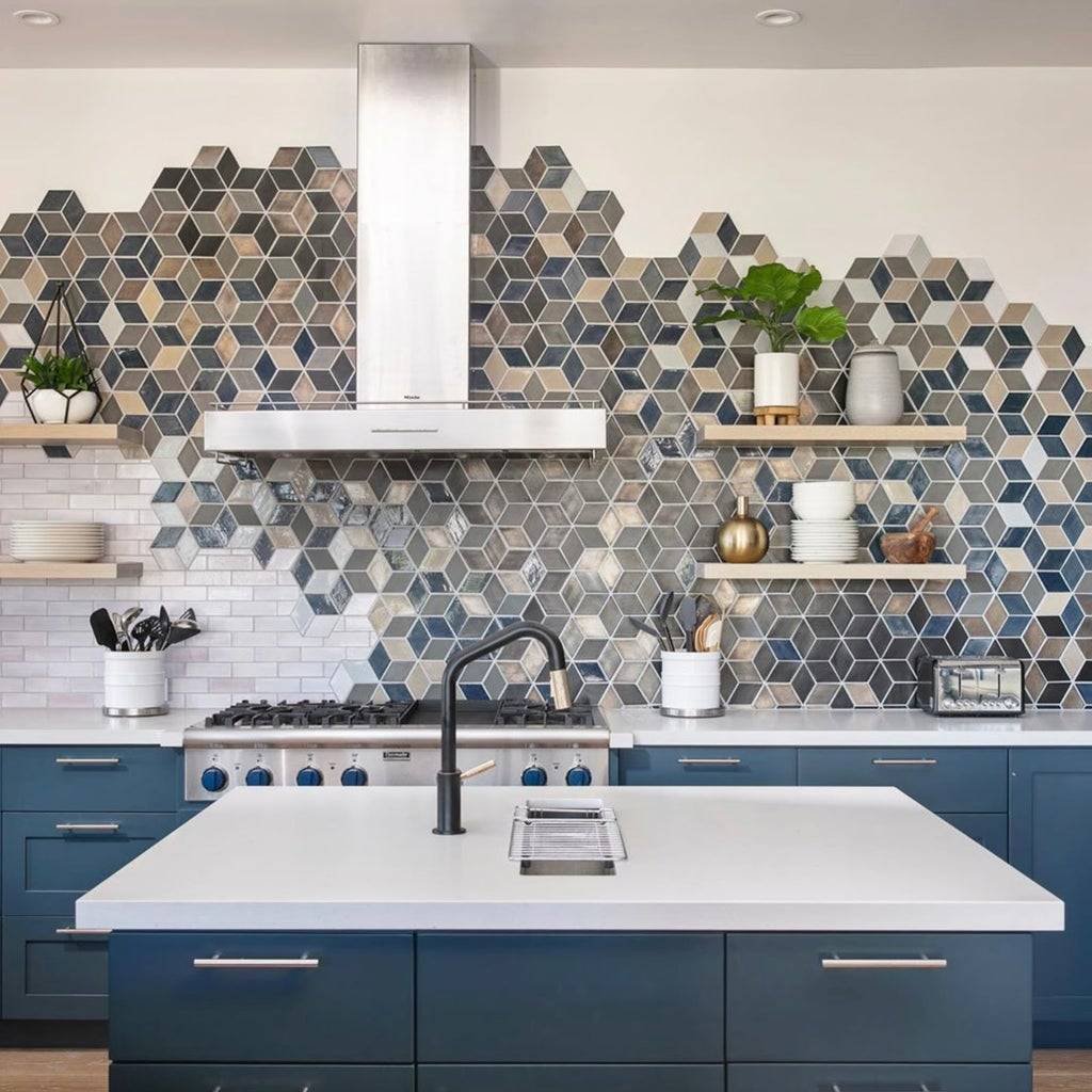 18 Bold Blue Kitchen Backsplash Ideas to Freshen Up Your Cooking Space! - 16. Chic Blue and Copper Accents