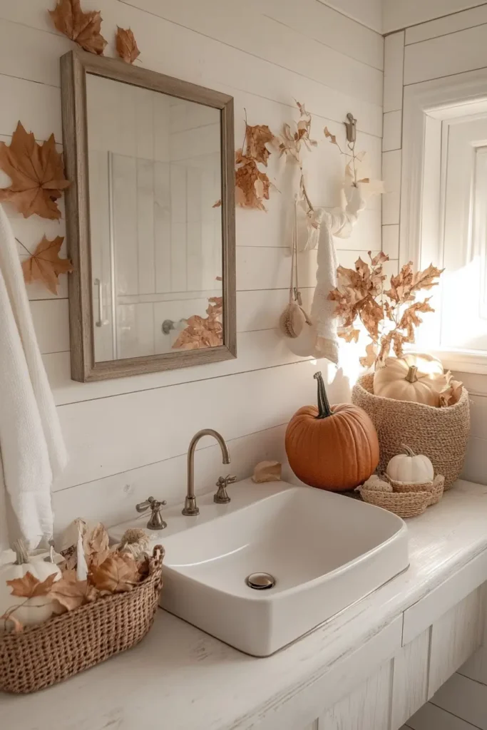 25 Cozy Fall Bathroom Decor Ideas That Will Make You Fall in Love with Your Space! - Whimsical Fall Decor
