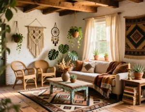 Boho Farmhouse Living Room