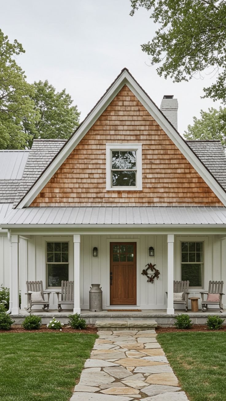 Farmhouse Exterior Designs Colorful Shingles