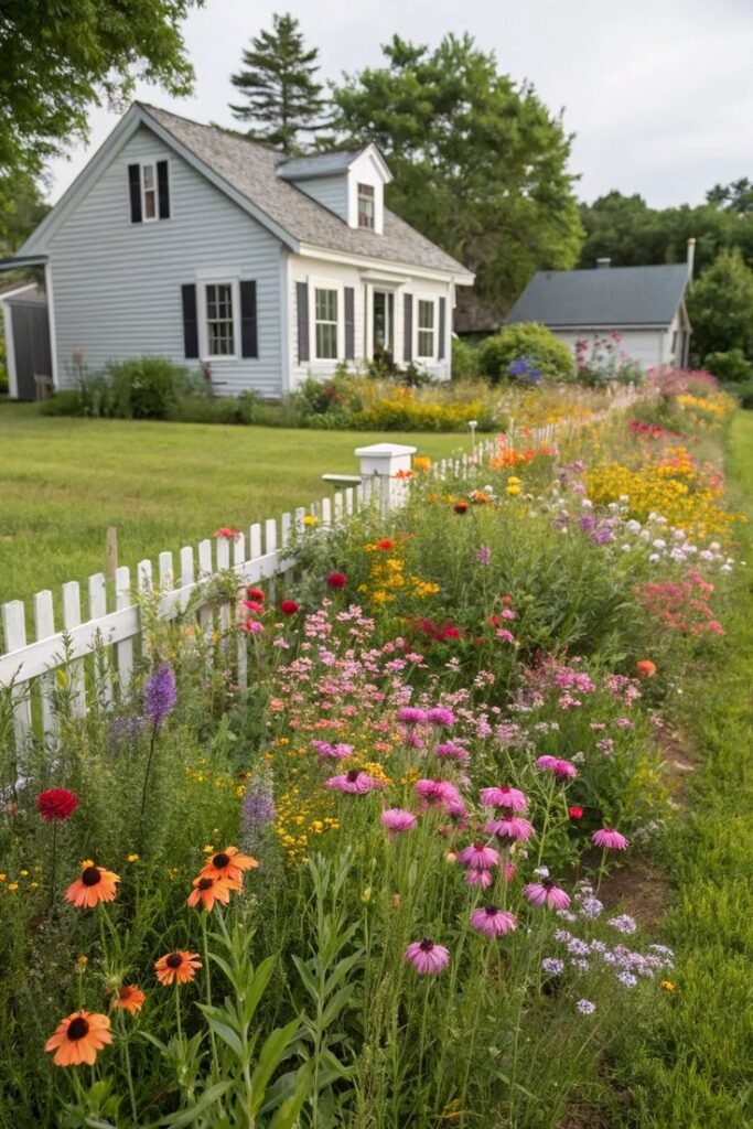 Farmhouse Exterior Designs Lush Landscaping with Native Plants