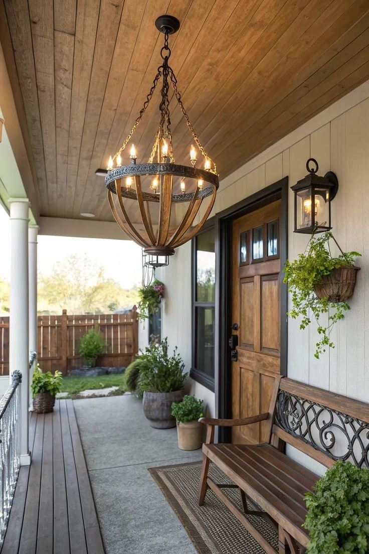Farmhouse Exterior Designs Welcoming Entryway with Lanterns