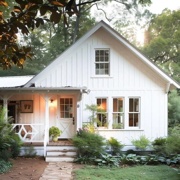 Farmhouse Exterior Designs White Board and Batten Siding