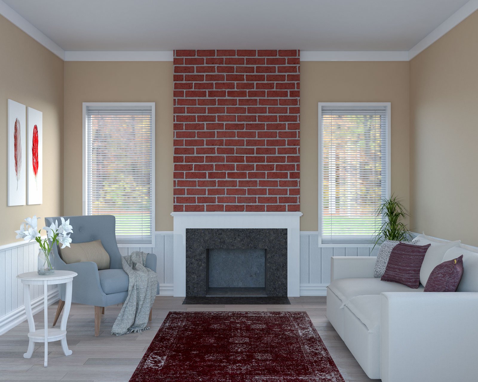 Teal for an Unexpected Twist Red Brick