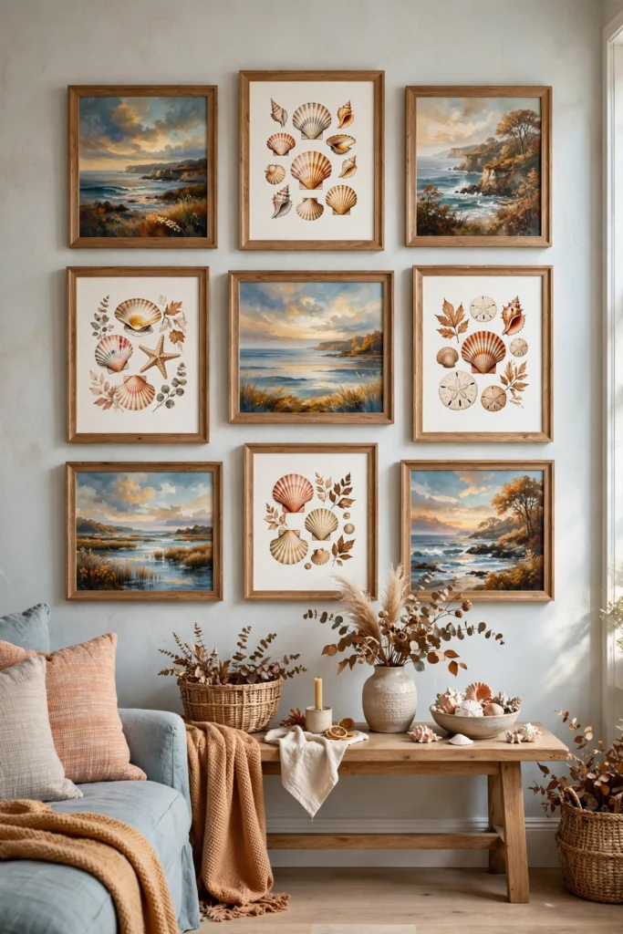 coastal autumn gallery wall