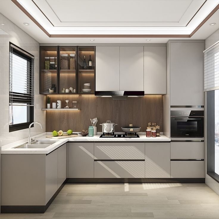 L Shaped Kitchen with Peninsula