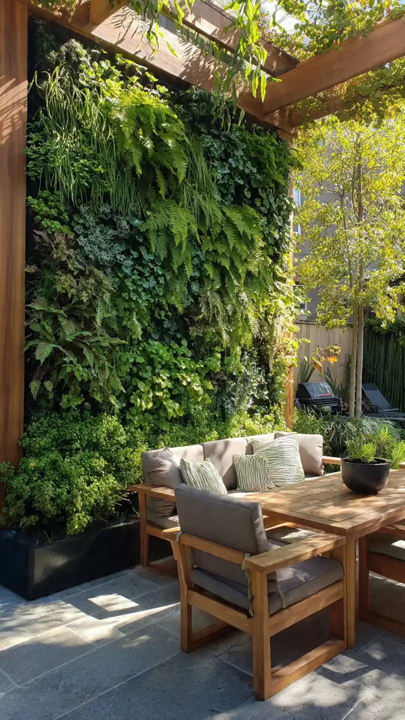 Backyard Privacy Wall with Living Green Wall