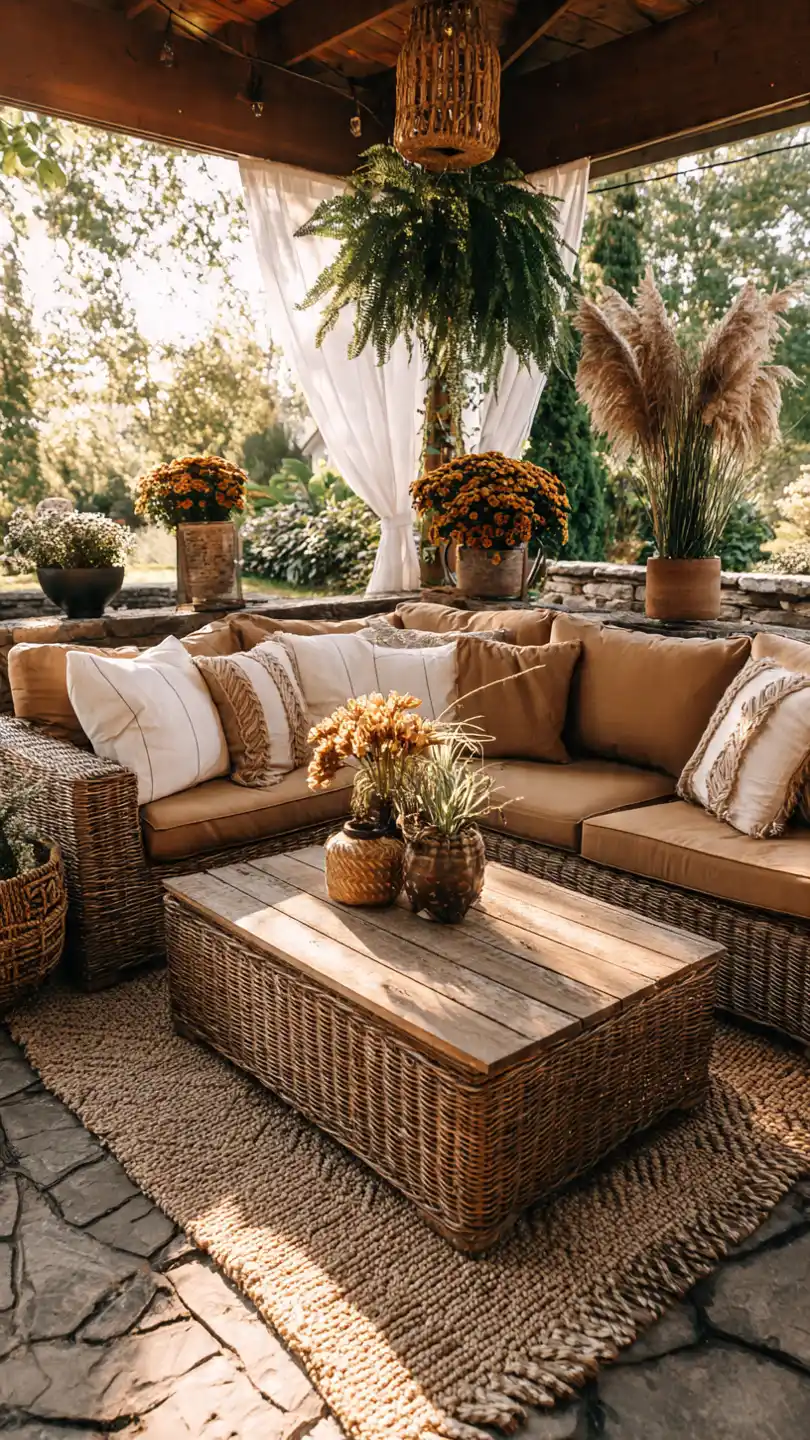 Spring Patio D&eacute;cor with Natural Texture Elements