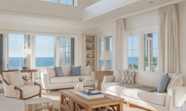 # Beach House Decor Living Room Ideas That Capture Coastal Calm Beach house living rooms averaging 250-350 square feet require furniture measuring under 84 inches long maintaining 36-42 inch walkways. White-dominant color schemes reflect 70-80% more natural light than dark palettes while coastal humidity levels reaching 75-85% demand moisture-resistant materials preventing mold growth within 18-24 months. In this guide, we'll explore coastal color palettes, weather-resistant furniture, texture layering strategies, and design elements to create beach house living rooms balancing relaxed comfort with durability rather than sacrificing style for practicality or vice versa. **Key points we're exploring:** - Color schemes maximizing coastal light - Furniture materials withstanding humidity and salt - Textile selections handling beach house conditions - Decorative elements creating authentic coastal vibe - Layout strategies optimizing compact spaces - Budget approaches achieving beach house style ## Essential Qualities of Beach House Decor Living Room **Moisture-Resistant Materials Prevent Coastal Damage:** Teak wood, marine-grade fabrics, rust-proof hardware, and sealed surfaces withstand 75-85% humidity levels plus salt air exposure that warp standard furniture, corrode metal fixtures, and create mildew requiring $500-$2,000 remediation within 18-36 months. It's like boat construction where environment determines material requirements. The coastal-appropriate selections justify 30-50% cost premiums through 3-5 times longer lifespan versus standard furniture failing rapidly in beach conditions requiring expensive premature replacement. **Light-Reflecting Surfaces Maximize Brightness:** White or cream walls with semi-gloss finishes reflecting 70-80% of natural light create airy spacious feeling that matte dark colors absorb making rooms feel 30-40% smaller perceptually despite identical square footage. It's like mirror effects where reflection multiplies illumination. The pale palette capitalizes on precious coastal sunlight that limited window beach cottages desperately need preventing cave-like darkness regardless of actual room dimensions. **Washable Relaxed Textiles Suit Beach Living:** Slipcovered sofas, cotton rugs, and casual linens accommodate sandy feet and wet bathing suits that formal upholstery can't tolerate without constant cleaning anxiety creating spaces looking pretty but unusable for actual beach life. It's like outdoor furniture where practicality enables enjoyment. The forgiving materials create genuinely livable beach houses rather than showrooms where family activities can't happen without worry. **Natural Elements Ground Coastal Theme:** Jute rugs, driftwood accents, rattan furniture, and sea grass baskets provide organic textures that synthetic materials can't replicate creating authentic beach house character versus theme park execution. It's like culinary authenticity where real ingredients determine quality. The natural components deliver subtle coastal atmosphere that decorative anchors and life preservers destroy through obvious manufactured beach clichés. ## 10 Beach House Decor Living Room Ideas Create authentic coastal living spaces with these beach house decor living room ideas featuring practical beautiful solutions. ### All-White Foundation Paint walls, ceiling, and trim in matching soft white creating seamless bright backdrop. The monochromatic treatment with warm white tones reflects maximum coastal light while providing clean canvas for furniture and accessories. Layer varied white textures preventing flat boring appearance. Use semi-gloss or satin finishes enhancing light reflection and moisture resistance. Add white or cream slipcovered furniture completing ethereal scheme. Costs run $400-$1,000 for painting 300 square foot living room. This beach house decor living room creates ultimate bright foundation. ### Natural Fiber Rugs Layer jute, sisal, or seagrass rugs measuring 8x10 or 9x12 feet providing texture without busy patterns. The neutral natural fibers hide sand perfectly while casual texture suits beach living better than formal area rugs. Stack smaller cotton washable rugs over for comfort. Choose flatweave construction allowing easy shaking clean outdoors. Position under furniture groupings defining seating zones. Expect costs $200-$600 for quality natural fiber rugs. This beach house decor living room adds essential coastal texture. ### Slipcovered White Sofa Use washable slipcover sofa in white or cream linen allowing easy laundering. The removable covers handle beach house reality—sandy kids, wet towels, sunscreen—while maintaining fresh appearance through machine washing. Choose pre-washed fabrics preventing shrinkage issues. Keep spare slipcover set rotating during washing cycles. Select comfortable deep seating encouraging relaxation. Costs range $800-$2,500 for quality slipcovered sofas. This beach house decor living room embraces practical coastal living. ### Coastal Blue Accents Add soft coastal blues through pillows, throws, or single accent chair creating ocean reference. The restrained blue with 20-30% of room's color limiting prevents overwhelming white-dominated palette. Choose seafoam, aqua, or powder blue tones rather than bright navy. Layer varied blue shades creating tonal depth. Include natural textures balancing color additions. Expect costs $200-$600 for complete blue accent collection. This beach house decor living room adds subtle coastal color. ### Driftwood Coffee Table Center seating group around driftwood or reclaimed wood coffee table providing organic focal point. The weathered wood with silvery-gray patina adds authentic beach element while substantial scale anchors lightweight white furniture. Choose tables with lower shelf increasing storage. Seal wood protecting from further weathering indoors while maintaining character. Pair with white or glass-top options. Costs run $300-$900 for quality driftwood tables. This beach house decor living room adds natural coastal element. ### Rattan Accent Chairs Include pair of rattan or wicker chairs providing natural texture and coastal vibe. The woven material handles humidity better than upholstered pieces while lightweight construction suits small beach house spaces. Add washable cushions for comfort. Choose quality construction with smooth weaving preventing snags. Position flanking fireplace or windows creating conversational grouping. Expect costs $250-$700 per quality rattan chair. This beach house decor living room adds tropical coastal warmth. ### Sheer White Curtains Hang lightweight linen or cotton curtains filtering bright coastal sun while maintaining ocean views. The translucent panels in white or cream provide privacy without blocking precious natural light that heavy drapes eliminate. Install floor-length panels creating elegant flow. Mount rods near ceiling elongating windows visually. Add woven wood blinds behind sheers for complete darkness when needed. Costs range $100-$350 for quality sheer curtain panels. This beach house decor living room balances light with privacy. ### Nautical Rope Accents Incorporate natural manila rope through mirror frames, curtain tiebacks, or decorative elements adding maritime reference. The functional rope details provide authentic coastal touch without kitschy anchors or life preservers. Choose 1-1.5 inch diameter rope creating substantial presence. Wrap mirror frames or create drawer pulls using rope. Limit rope elements preventing theme overload. Expect costs $40-$150 for quality rope accent additions. This beach house decor living room adds subtle nautical detail. ### Oversized Artwork Mount large-scale ocean photography, abstract seascapes, or coastal landscapes creating focal points. The substantial art measuring 36x48 inches or larger provides impact without small decorative clutter that beach houses don't need. Choose calming blue-green tones. Frame simply in white, natural wood, or no frame for casual feel. Position above sofa or fireplace at proper viewing height. Costs run $200-$800 for quality coastal artwork. This beach house decor living room creates statement through art. ### Layered Lighting Combine natural light with table lamps, floor lamps, and overhead fixture creating flexible illumination. The layered approach with warm white bulbs measuring 2700-3000K color temperature provides ambient evening lighting while dimmer switches adjust brightness to mood. Position lamps flanking sofa for reading light. Choose coastal-appropriate fixtures—mercury glass, driftwood bases, woven shades. Expect costs $300-$900 for complete lighting plan. This beach house decor living room creates proper illumination supporting varied activities. ## Styling Beach House Living Rooms **Embrace Casual Comfort:** Choose deep comfortable seating with washable fabrics over formal stiff furniture creating spaces where sandy beach-goers feel welcome. It's like hospitality design where comfort matters most. The relaxed approach enables actual beach living versus creating untouchable showrooms. **Limit Decorative Clutter:** Keep surfaces displaying only essential items—lamp, single plant, small bowl—preventing the busy appearance that collections create in beach houses meant for relaxation. It's like minimalism where less creates calm. The edited approach maintains peaceful atmosphere that clutter destroys. **Include Living Elements:** Add potted palms, succulents, or tropical plants bringing life and air purification that beach house spaces appreciate. It's like biophilic design where greenery enhances wellbeing. The plants soften hard edges while improving indoor air quality. **Maintain Open Flow:** Arrange furniture allowing 36-42 inch circulation paths preventing the cramped feeling that overcrowded beach cottage spaces create. It's like traffic planning where clearance determines comfort. The adequate spacing maintains beach house breeziness despite compact square footage. ## Frequently Asked Questions About Beach House Decor Living Room ### What Colors Work Best? White, cream, soft gray, and sandy beige create foundation. Add coastal blues, seafoam greens, or coral through 20-30% of elements. Avoid dark colors or multiple competing hues overwhelming beach house brightness and casual atmosphere. Light neutral palettes reflect coastal light while creating relaxed environment. The restrained approach maintains airy beach house feeling. ### How Do You Handle Salt Air Damage? Choose teak, marine-grade fabrics, stainless or brass hardware, and sealed wood resisting corrosion. Avoid standard steel, untreated wood, or delicate fabrics requiring special care. Install outdoor shower reducing sand and salt tracking indoors. Material selection determines whether beach house furniture survives or requires premature replacement. The coastal-appropriate choices justify premium costs through longevity. ### Can You Use Dark Colors? Dark accent colors work in 10-20% through artwork, single furniture piece, or pillows providing contrast. Avoid dark walls, large dark furniture, or heavy fabrics making beach houses feel smaller and darker contradicting coastal bright casual aesthetic. Light foundation with dark accents maintains brightness while adding depth. The balanced approach prevents overwhelming darkness in compact beach spaces. ### What Furniture Size Fits Beach Houses? Sofas under 84 inches, coffee tables 36-42 inches, and accent chairs with exposed legs work in 250-350 square foot living rooms. Choose apartment-sized or compact versions maintaining 36-42 inch circulation clearances preventing cramped overcrowded feeling. Scale matters more than style in beach cottages. The appropriate sizing maintains comfortable livable spaces despite limited square footage. ### How Much Should Beach House Decor Cost? Basic coastal style costs $2,500-$5,000 furnishing small living room with essential furniture and accessories. Mid-range approach with quality weather-resistant pieces runs $5,000-$10,000. High-end beach houses with designer furniture reach $12,000-$25,000. Prioritize weather-resistant materials for longevity in harsh coastal conditions. The durable selections justify premium costs through extended replacement cycles. ## Create Your Coastal Retreat Beach house decor living room ideas reveal light colors with moisture-resistant materials create authentic coastal spaces. Washable relaxed textiles with natural elements deliver both beauty and practicality enabling genuine beach living. beach house decor living room