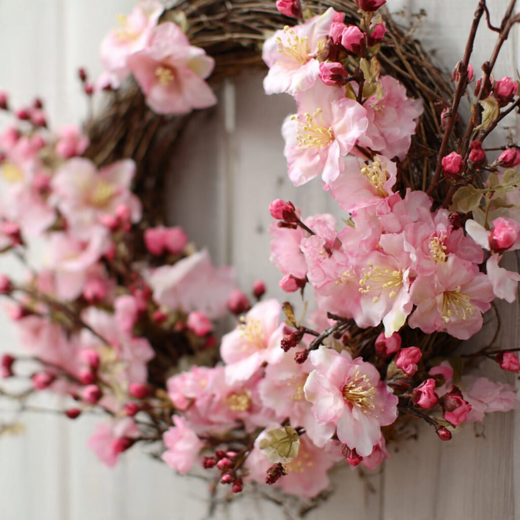 cherry blossom asian inspired wreath